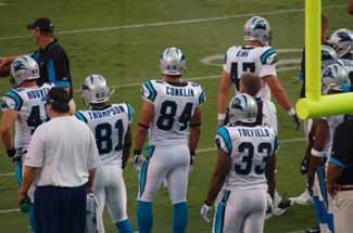Conklin on the Carolina Panthers sideline during the 2008 NFL pre-season.